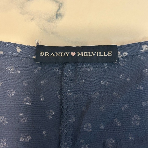 Brandy Melville Blue Floral Wrap Dress - Picture 5 of 7